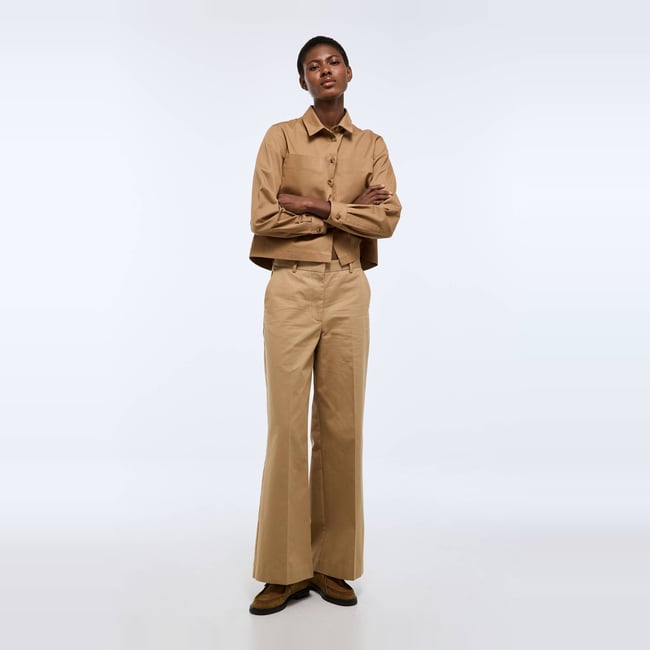 Pantalon large en coton jute <span itemprop=