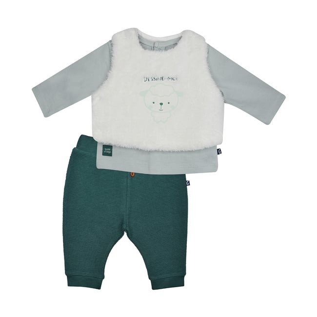 Tshirt pantalon debardeur marin maille vert <span itemprop=