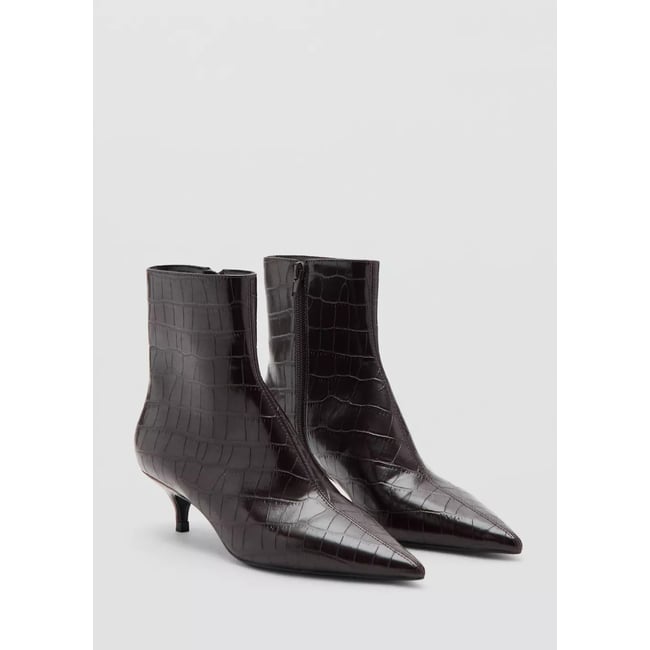 Bottines kitten heel pointues bordeaux <span itemprop=