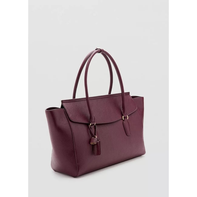 Sac City cuir synthétique avec breloque bordeaux <span itemprop=