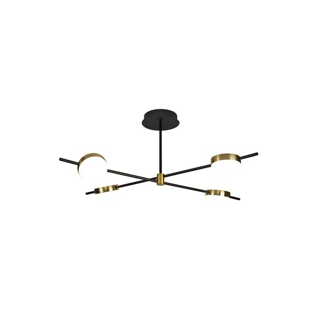 Plafonnier design en métal italien, CUBA Couleur noir <span itemprop=