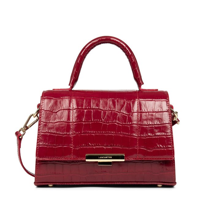 Sac à main cuir EXOTIC TRINITY rouge carmin <span itemprop=