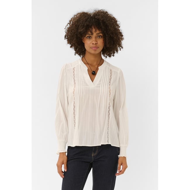 Blouse à manches longues blanc spring gardenia <span itemprop=