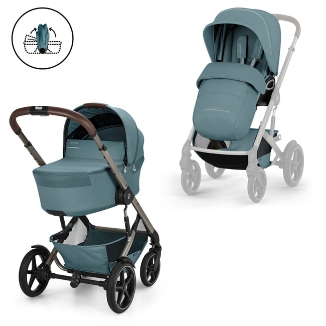 Poussette duo tout terrain Talos S Lux 4 avec nacelle pliable - CYBEX