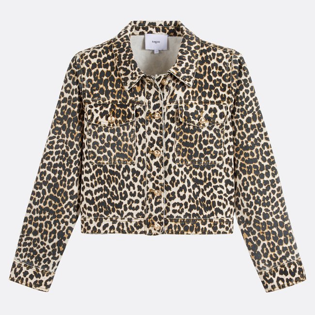 Veste courte imprimé léopard, DJACK beige <span itemprop=