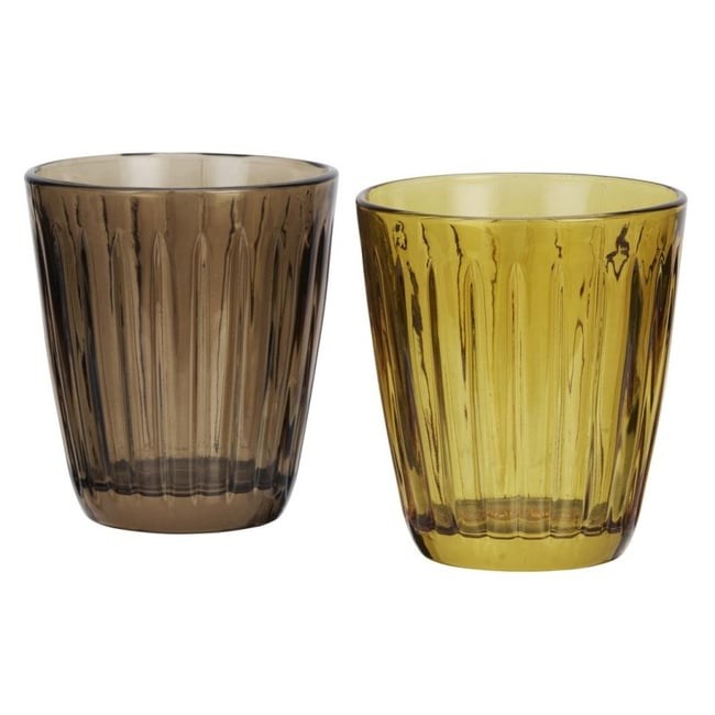 Verre à eau coloré  set de 2 Couleur multicolore <span itemprop=