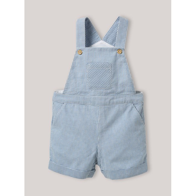 Salopette courte vichy vichy bleu <span itemprop=