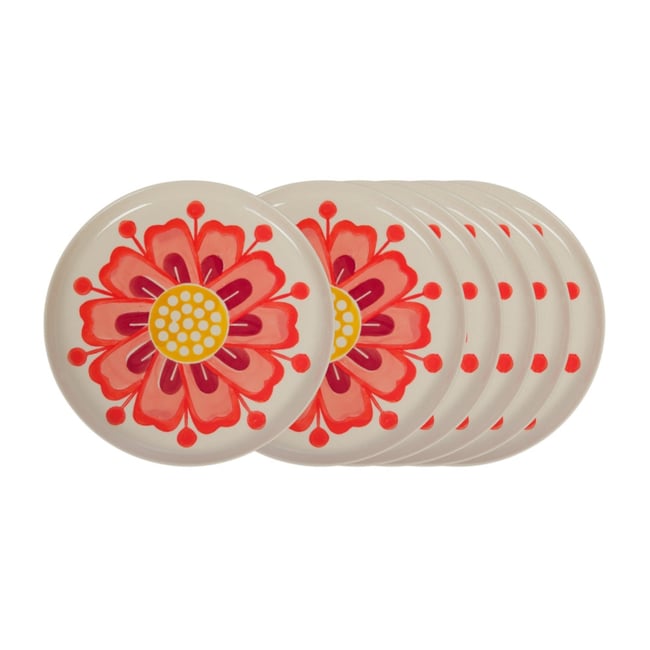Assiette plate Debbie 26 cm (lot de 6) Couleur blanc <span itemprop=
