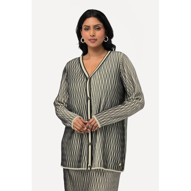 Cardigan en laine mélangée blanc cassé <span itemprop=