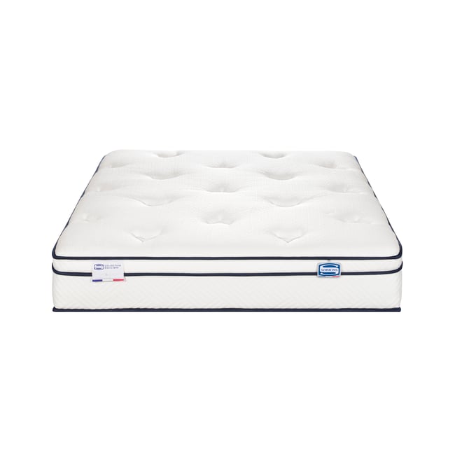 Matelas L'INEGALE 180x200, ressorts ensachés, ferme, H27 Couleur blanc <span itemprop=