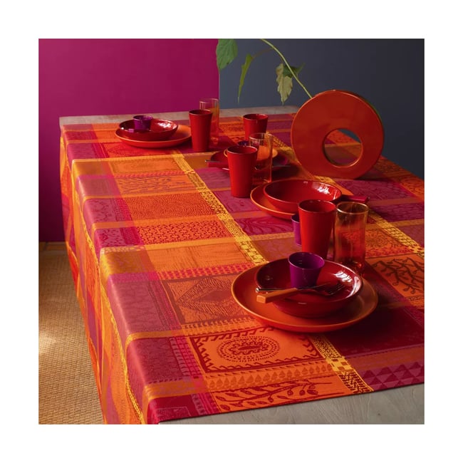Nappe pur coton enduit MILLE WAX ketchup <span itemprop=