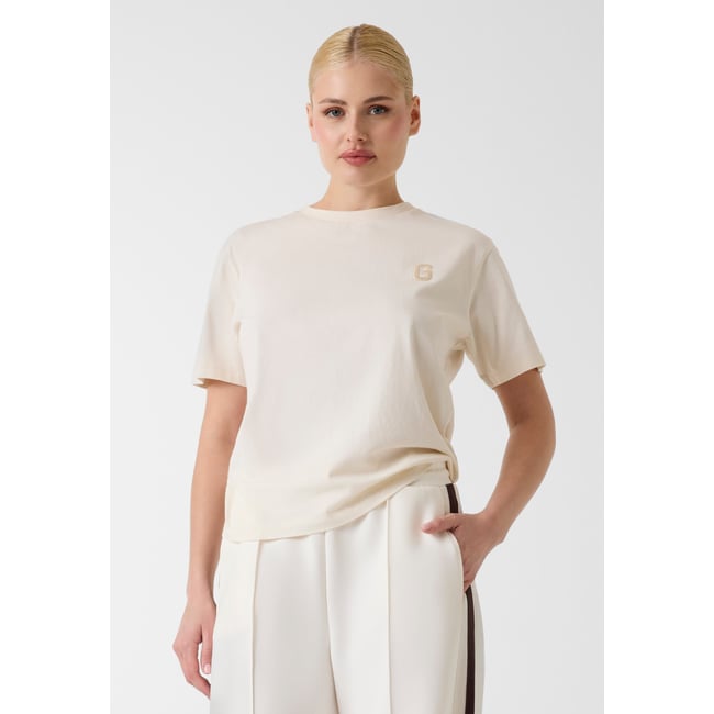 T-Shirt Avec Logo En Sequins beige <span itemprop=