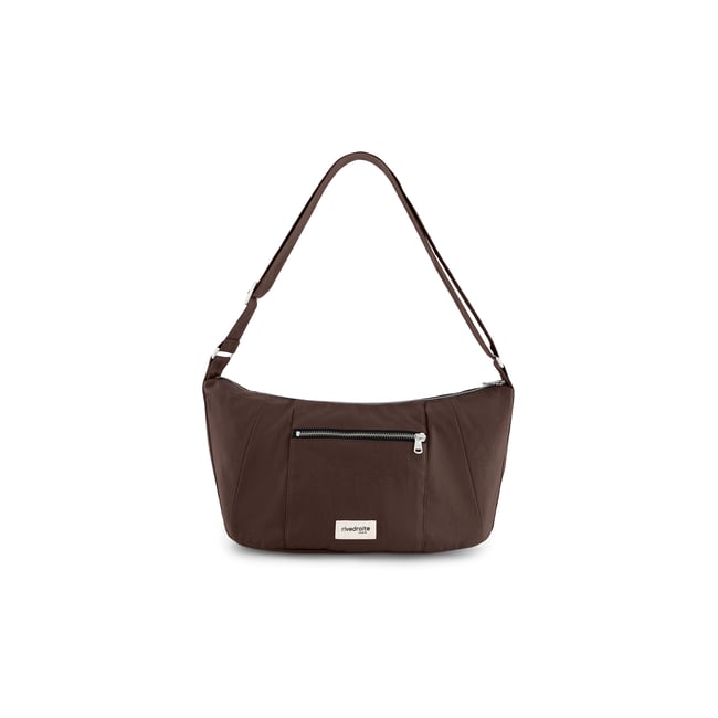 Sac crossbody en toile cirée, MINI CHARLOT chocolat <span itemprop=