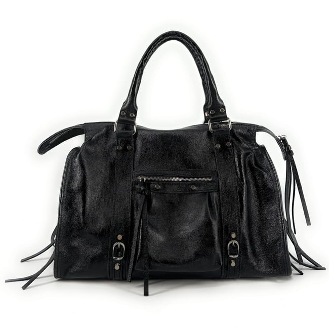 Sac à main en cuir irisé SANDSTORM SILVER - OH MY BAG