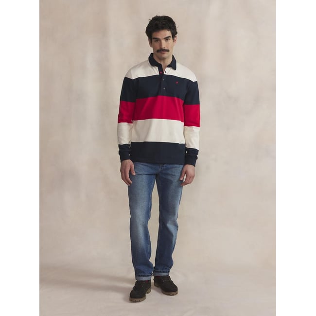 Polo manches longues ELIELPOL marine <span itemprop=