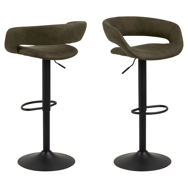 Lot de 2 chaises de bar réglables avec repose-pieds GRACIE - TOILINUX