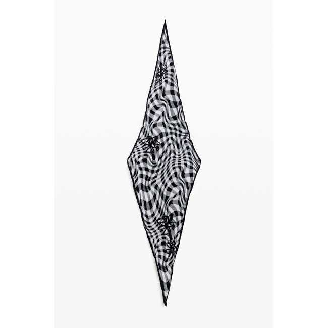 Desigual - Foulard à carreaux tartan blanc <span itemprop=