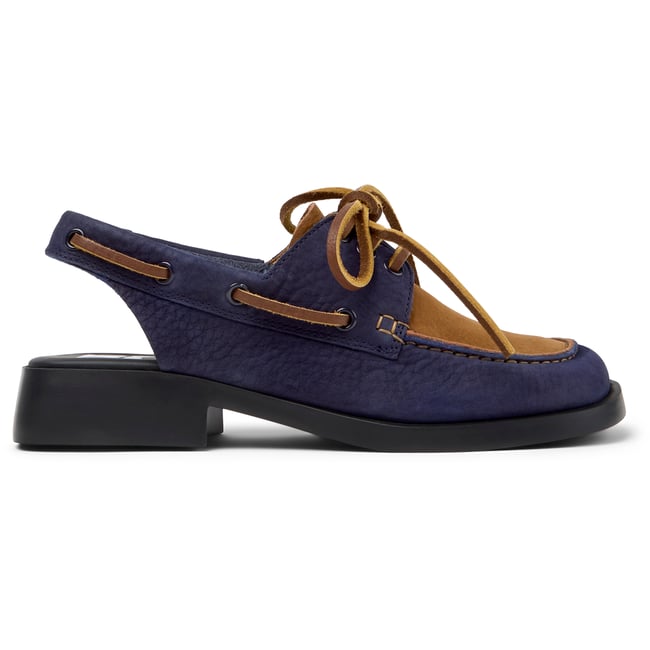 Mules Cuir DONNA bleu marron <span itemprop=