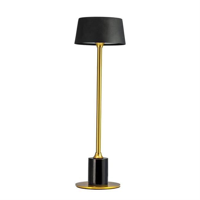 Lampe à poser marbre/laiton rechargeable YOYO Couleur noir <span itemprop=