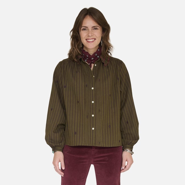 Blouse CORNELY kaki <span itemprop=