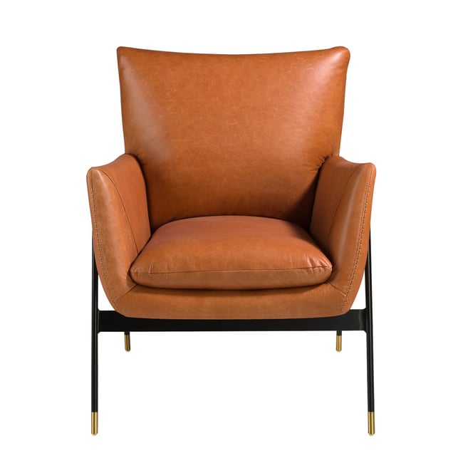 Fauteuil pivotant en cuir brun Couleur marron | noir <span itemprop=