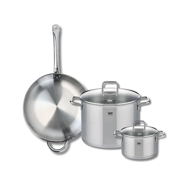 Batterie 1 poêle 32cm + 2 faitouts 16/26cm PROFI CITRIN gris <span itemprop=