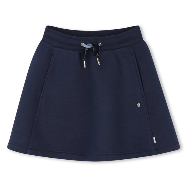 Jupe patineuse en molleton bleu cargo <span itemprop=