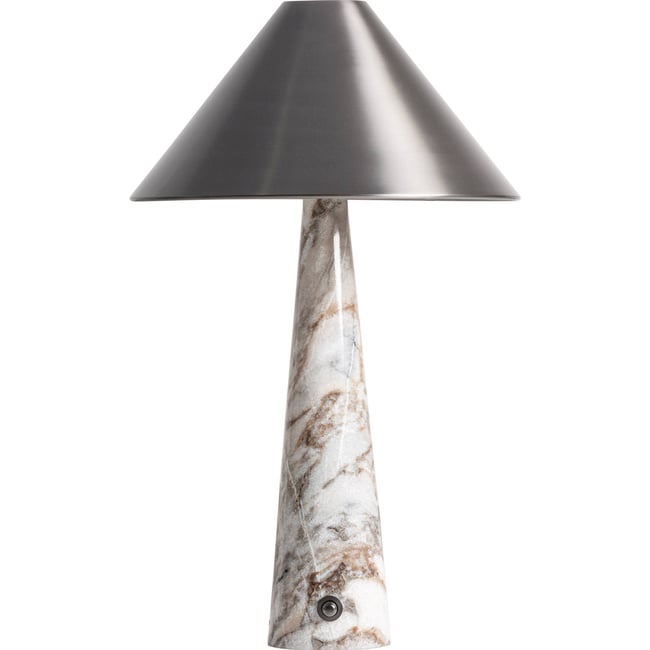 Lampe à poser en marbre et laiton Couleur blanc marbré et noir <span itemprop=