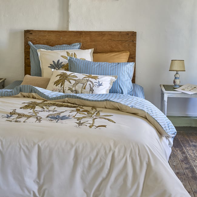 Housse de couette imprimée L'OASIS beige doux <span itemprop=