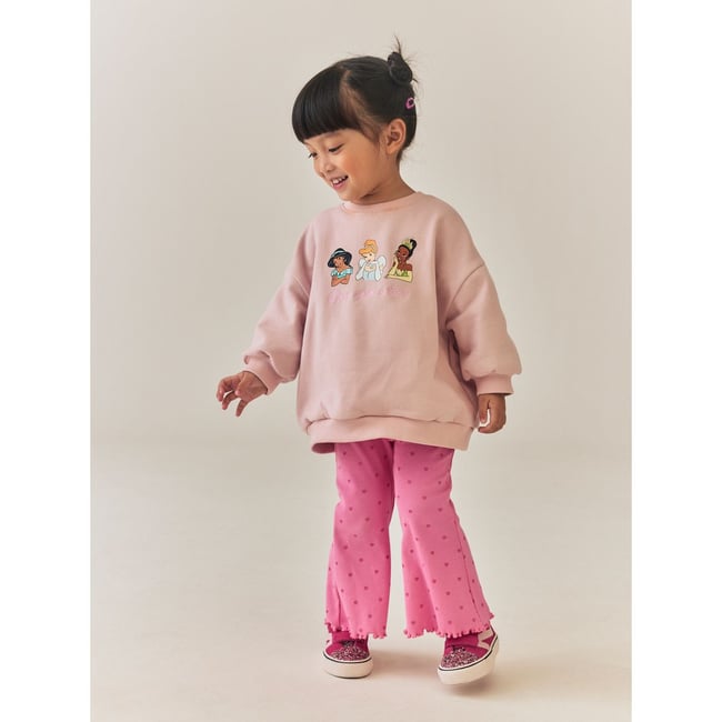 Ensemble sweat et pantalon évasé princesse disney rose pâle <span itemprop=