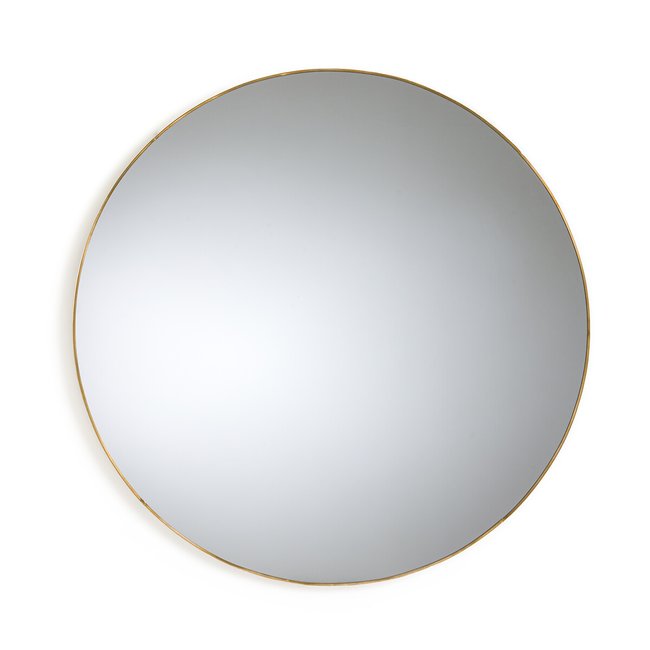 Miroir rond en métal acier Ø 70 cm, Uyova Couleur laiton <span itemprop=