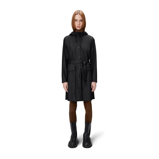 Giacca impermeabile con cintura CURVE nero RAINS