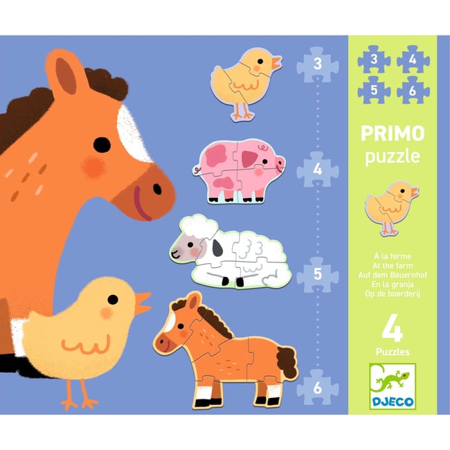 Puzzles primo - à la ferme 3, 4, 5 et 6 pièces à la ferme <span itemprop=