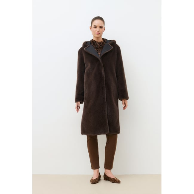 Manteau droit ceinturé GADRIAN noir <span itemprop=