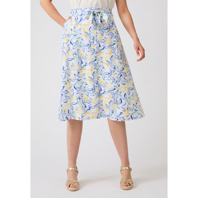 Jupe Climatyl boutonnée blanc imp. <span itemprop=