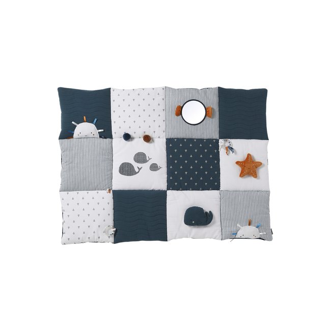 Tapis d'éveil moelleux et ludique navy sea <span itemprop=