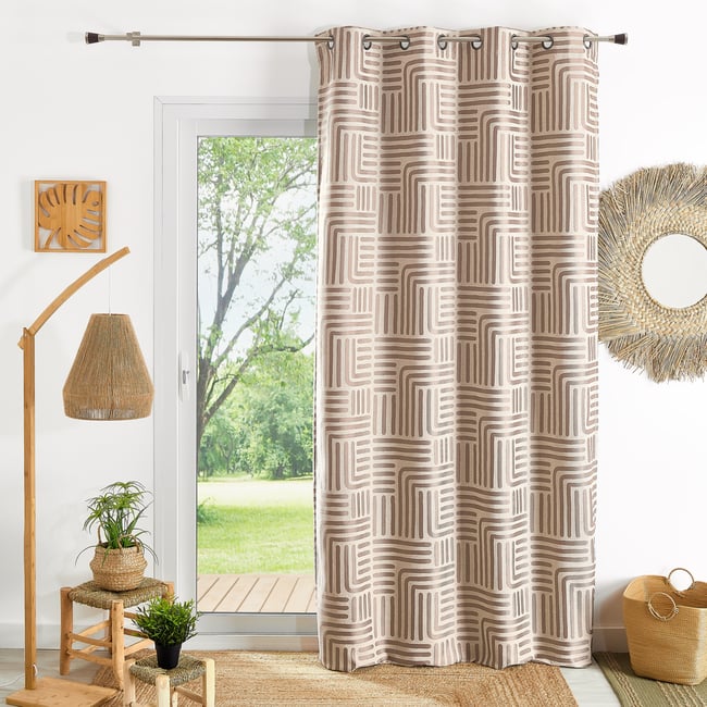Rideau à oeillets tamisant jacquard - QABANE - HOME MAISON
