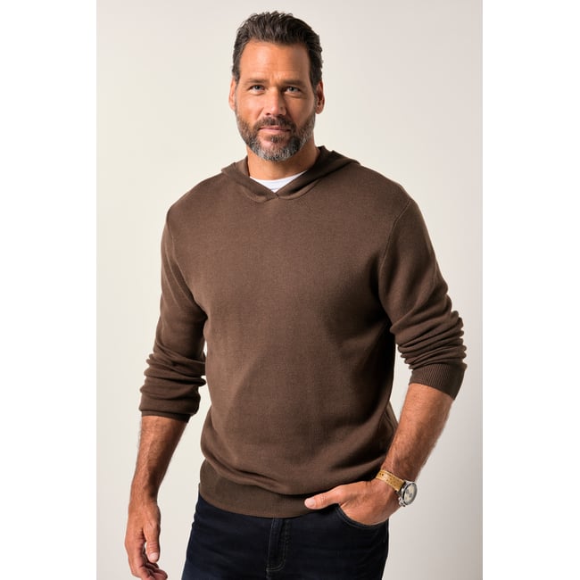 Sweat-shirt à capuche bois marron <span itemprop=