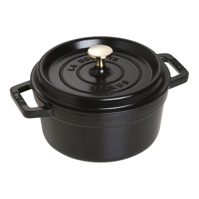 Cocotte en Fonte, Ronde noir mat <span itemprop=