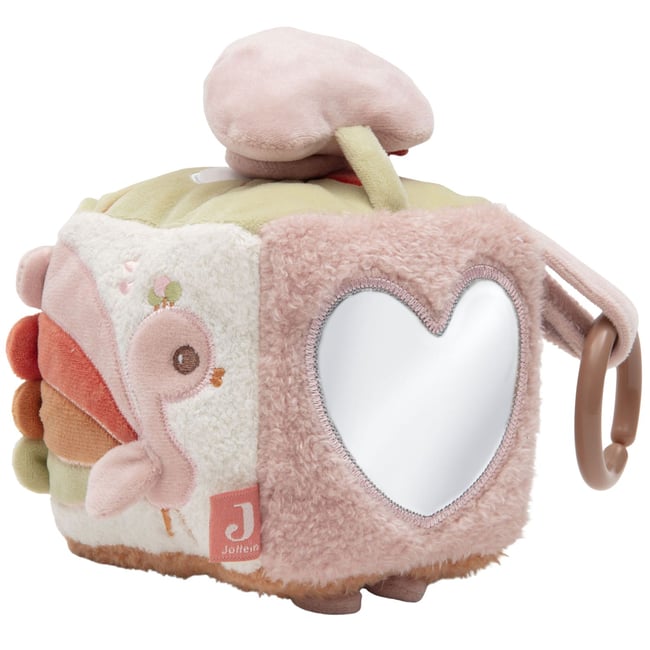 Cube d'activités ecru, rose, vert <span itemprop=