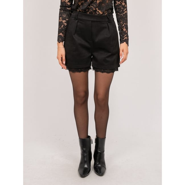 Short Effet Daim Bordure Dentelle Xabara - DONA LISA