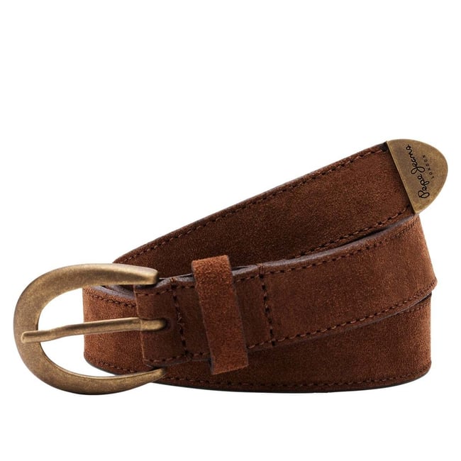 Ceinture En Daim Avec Boucle Ovale beige étoiles <span itemprop=