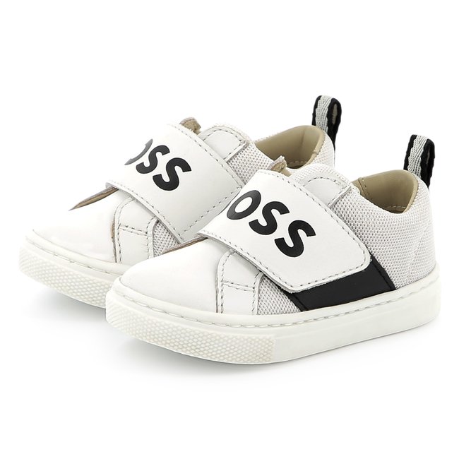 Baskets avec cuir à fermeture par bandes auto aggr - BOSS KIDSWEAR