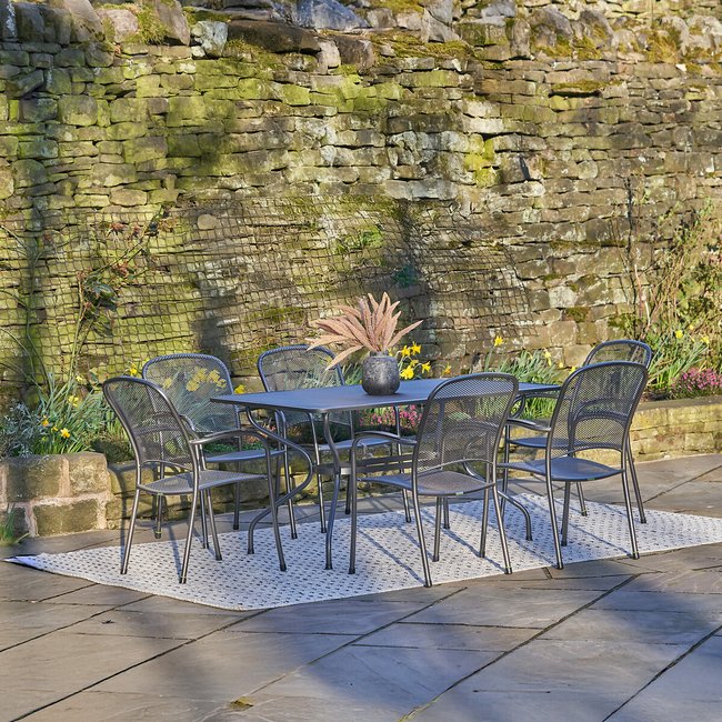 Carlo 6 Seater Garden Dining Set, grey, SO'HOME
