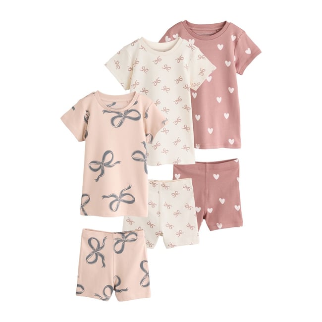 Pyjama short, lot de 3 imprimé nœud papillon marron moka <span itemprop=