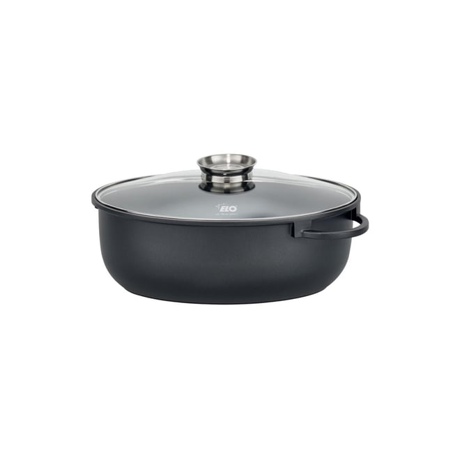 Cocotte 38 x 25 cm en fonte aluminium antiadhésive 7 L ALUCAST noir <span itemprop=