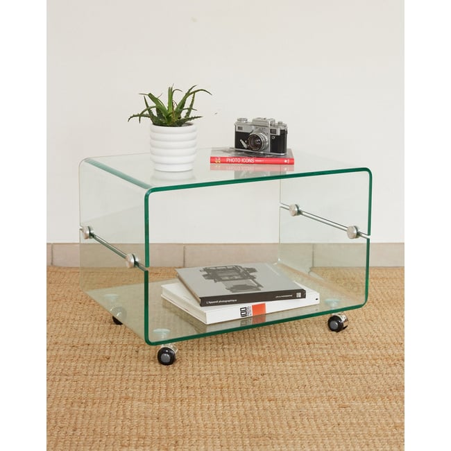 Table basse en verre Donna N°1658 - Bon état Couleur transparent <span itemprop=