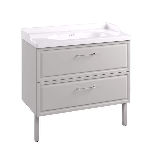Plan vasque en céramique, CHARM Couleur blanc <span itemprop=