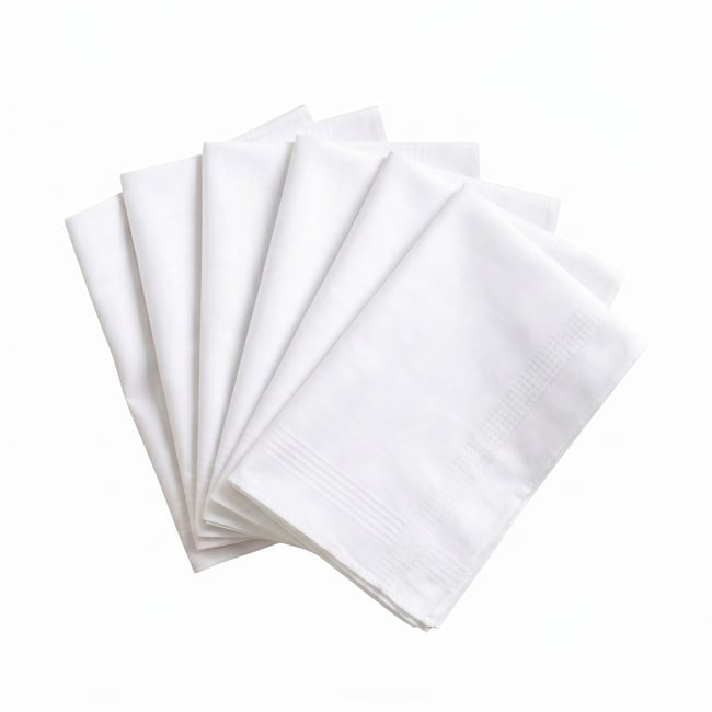 Lot de 6 Mouchoirs Marie - Coton Jacquard blanc <span itemprop=