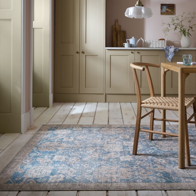 Tapis lavable ORELIA Couleur bleu <span itemprop=
